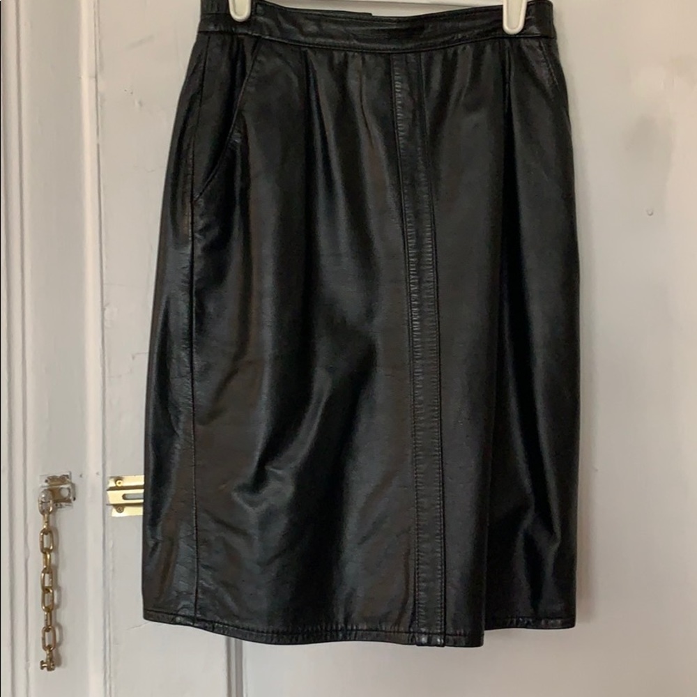 Black leather skirt